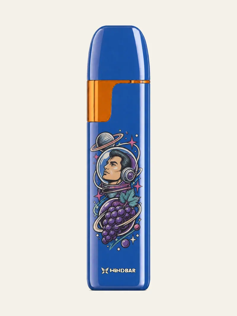 WINDBAR D91 Voyagers in Cobalt Pulse with astronaut illustration, front view