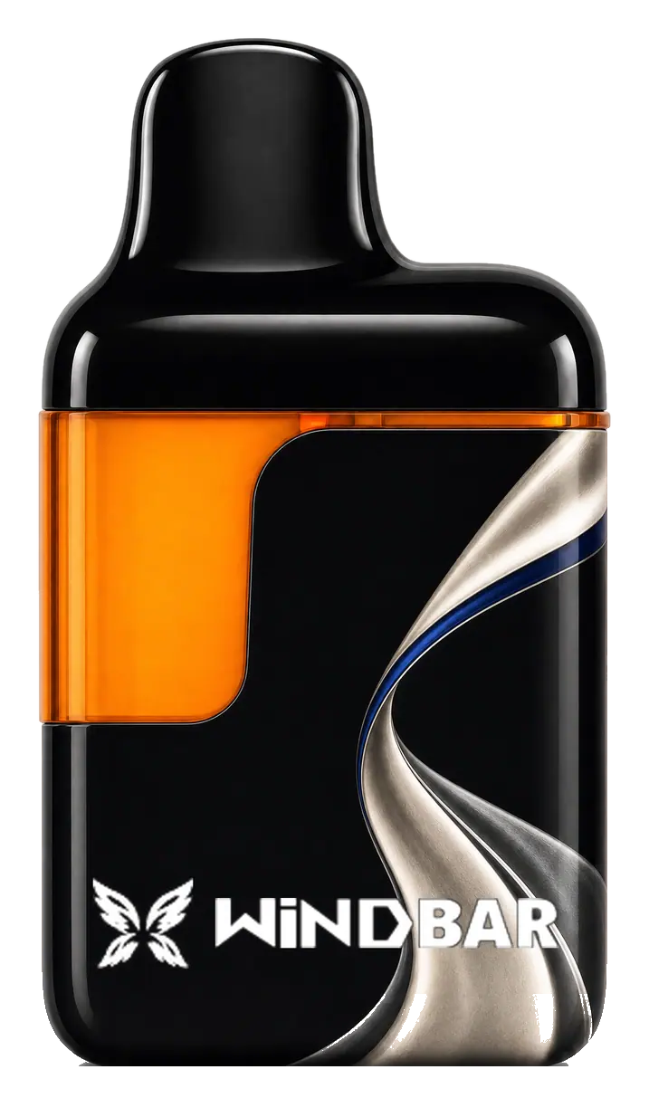 WINDBAR D95 Microvolt in Blackout Protocol, black with silver wave, on transparent background