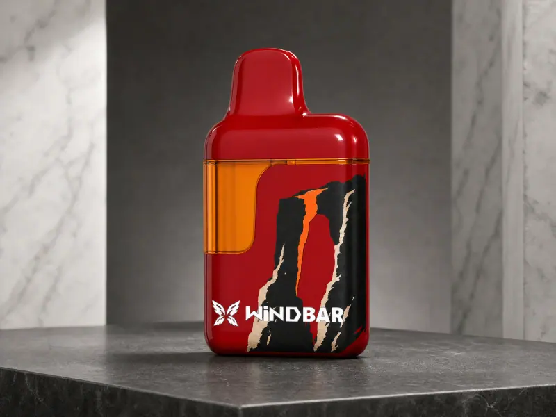 WINDBAR D95 Microvolt in Lava Falls Gate on a dark stone plinth (WindBar.ai)