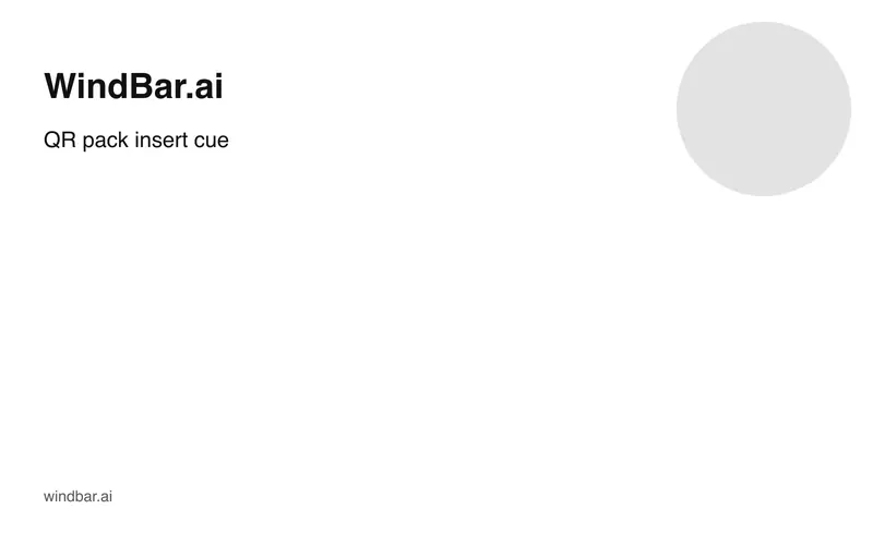 WindBar.ai QR pack insert template card