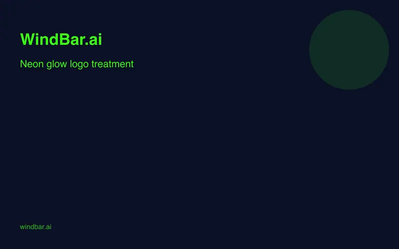WindBar.ai neon glow logo treatment card