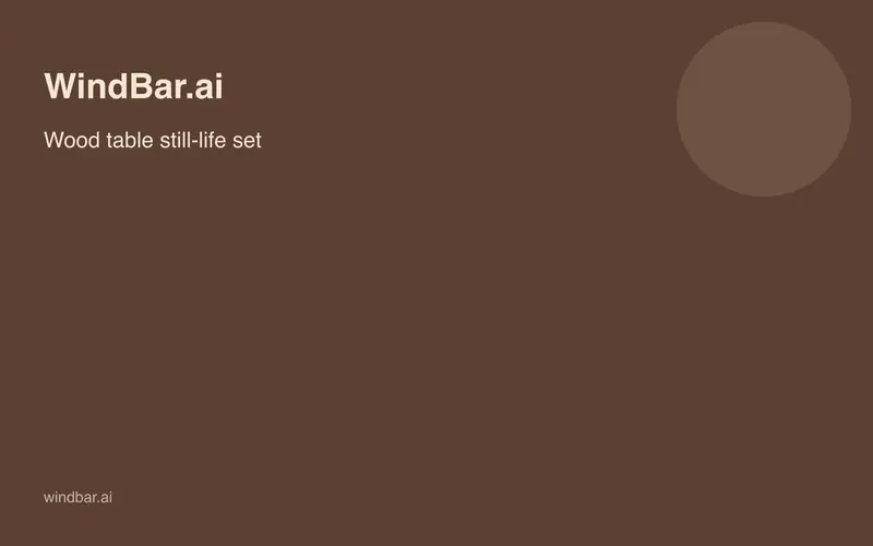 WindBar.ai wood table scene card