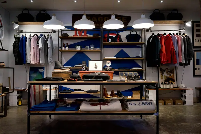 Clothing retail store interior (Unsplash stock) — WindBar.ai D91 Voyagers