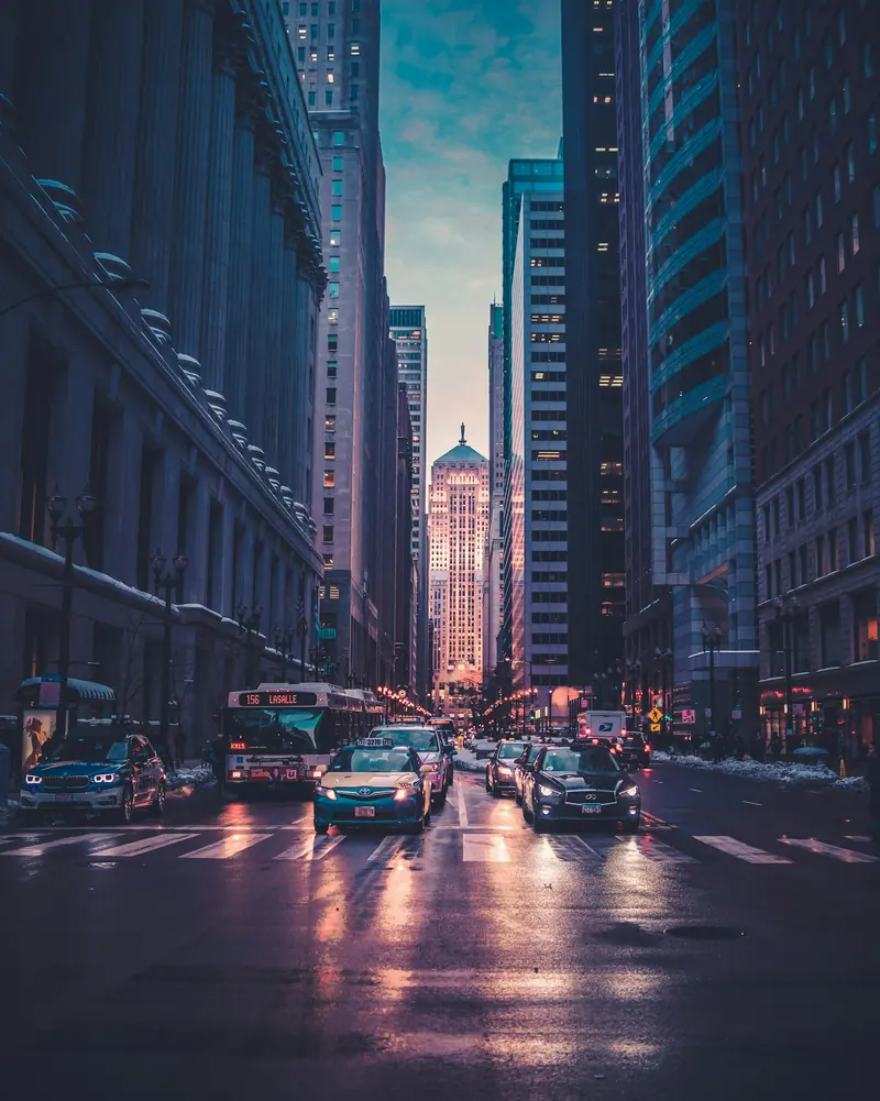 Neon street signs at night (Unsplash stock) — WindBar.ai D91 Voyagers