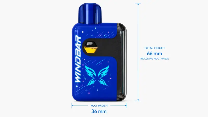 WINDBAR SPECTRUM in Cobalt Blue with 66 mm height and 36 mm width callouts