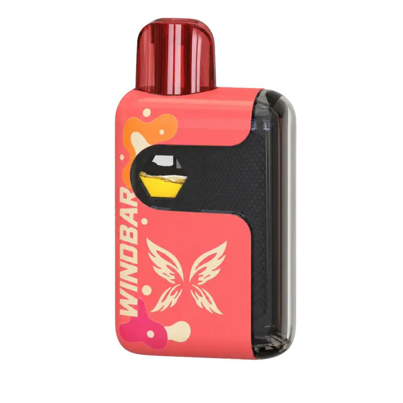 WINDBAR SPECTRUM in Coral Pop with butterfly print, on transparent background (WindBar.ai)