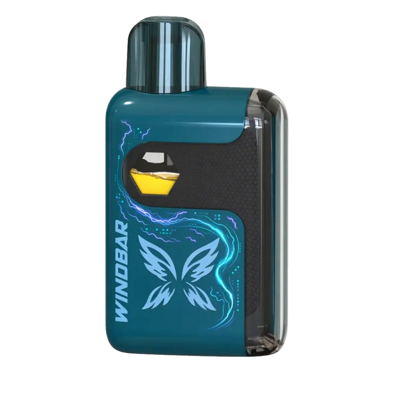 WINDBAR SPECTRUM in Storm Teal with lightning butterfly print, on transparent background (WindBar.ai)