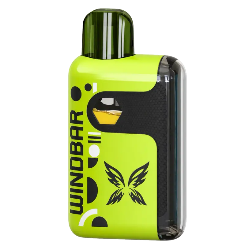 WINDBAR SPECTRUM in Volt Green with black graphics, on transparent background (WindBar.ai)