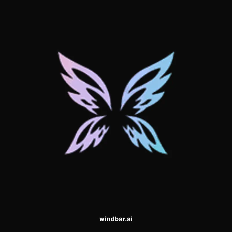 WindBar.ai butterfly avatar mark on black square