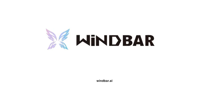 WindBar.ai horizontal logo lockup on white