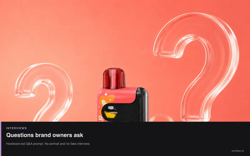 WindBar.ai SPECTRUM question-mark still for brand Q&A interviews
