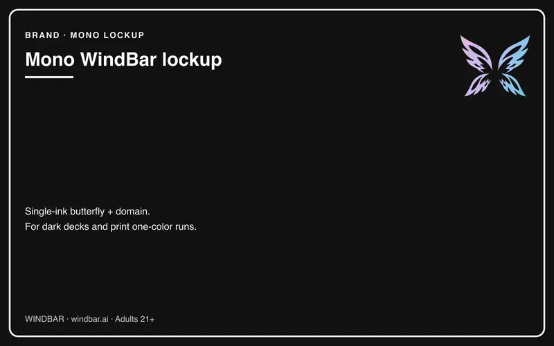 WindBar.ai WindBar Mono Lockup Dark Card