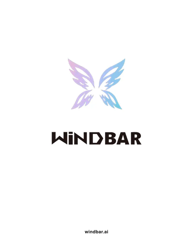 WindBar.ai stacked logo lockup on white